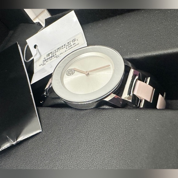 Movado Women's Swiss Bold Blush Ceramic & Stainless Steel Bracelet Watch 36mm - Picture 7 of 10